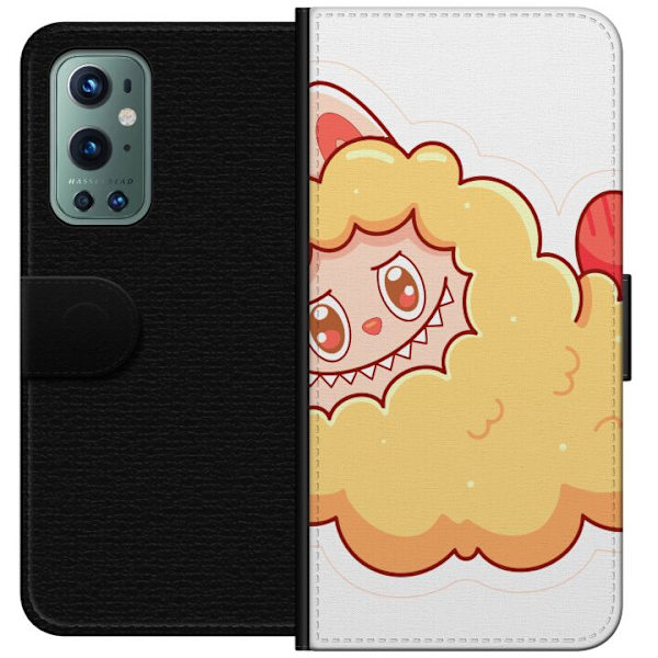 OnePlus 9 Pro Plånboksfodral Labubu Tvättbjörn Pop Mart Figur Samlarobjekt Söt Design Populärt Motiv Art Toy Kreativ Figurserie