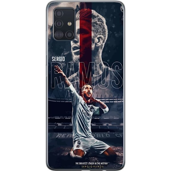 Samsung Galaxy A51 Läpinäkyvä kuori Ramos Jalkapallolegenda Motiivi Pelaaja Real Madrid Espanja Takaisin Ikoni Nimi Jalkapallotähti Urheilu