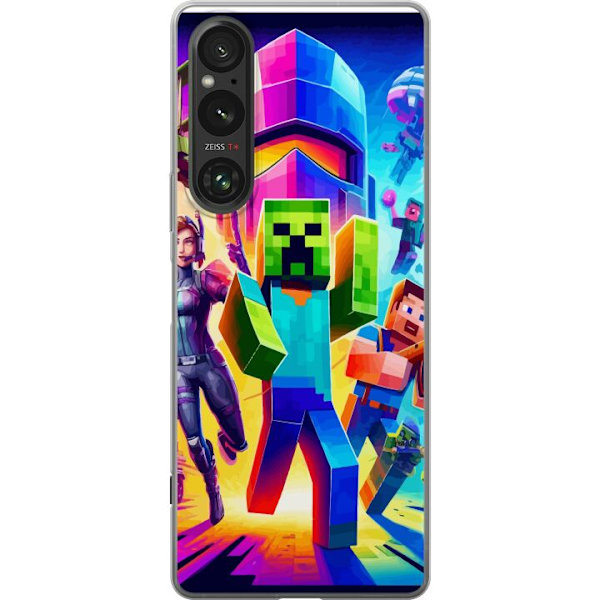 Sony Xperia 1 V Genomskinligt Skal Fortnite vs Minecraft