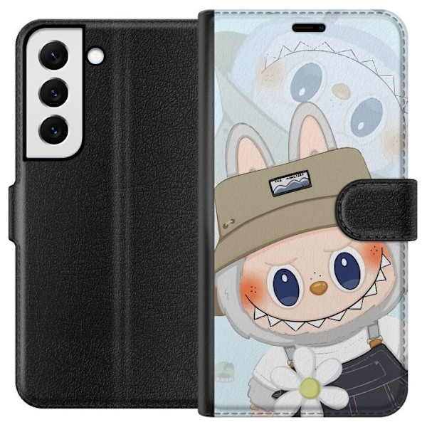 Samsung Galaxy S22 5G Tegnebogsetui Labubu med hat - Pop Mart figur Mr. Butcher i retro-stil med karakter
