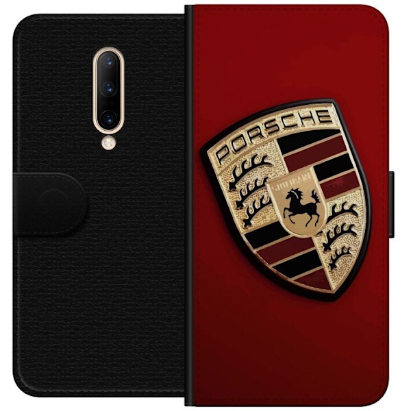 OnePlus 7 Pro Plånboksfodral Mobilskal med stilren Porce logotyp i svartvitt