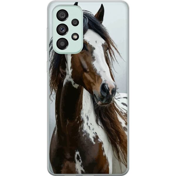 Samsung Galaxy A73 5G Läpinäkyvä kuori Hevonen Eläimet Aihe Graafinen Suunnittelu Luonto Vahva Aihe Suosittu Taide Eläinten Teema Ratsastus
