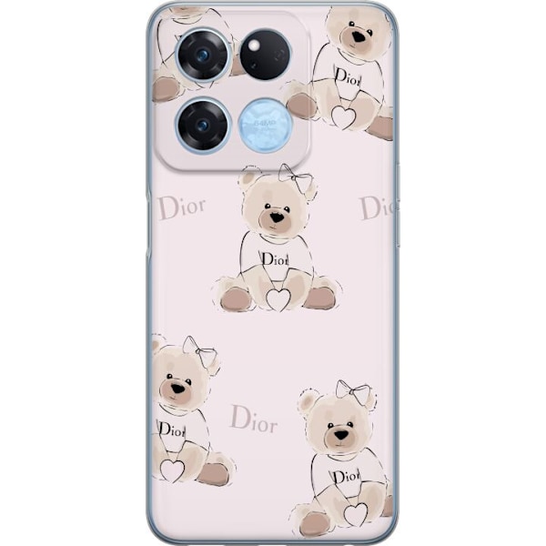 OnePlus Ace Racing Gennemsigtig cover Teddy Dior Vibes - luksuriøs bamse i modetil