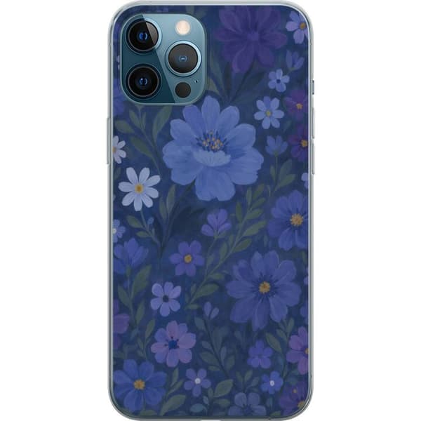 Kompatibelt Mobildeksel til Apple iPhone 12 Pro Max Midnattsblomster i en dypblå, drømmende sommerkveld