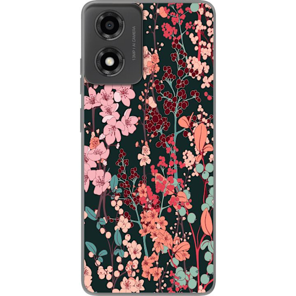 Motorola Moto E14 Gjennomsiktig deksel Blomster