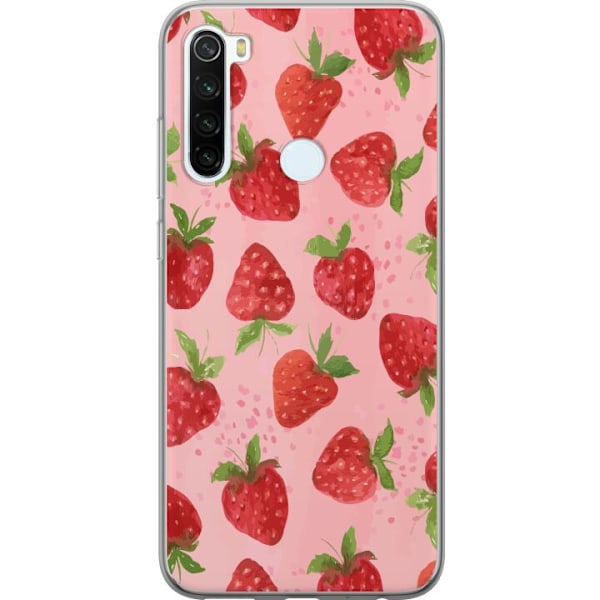 Xiaomi Redmi Note 8 Genomskinligt Skal Strawberry Dreams – jordgubbsmönster i retrostil