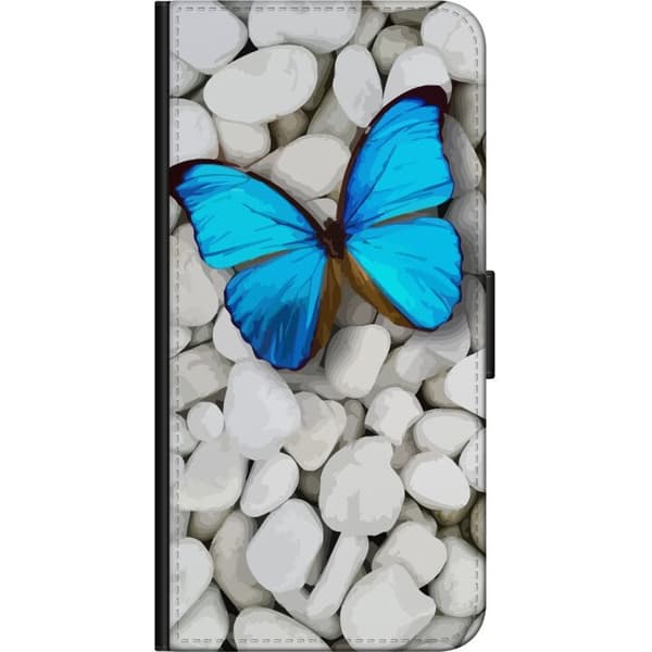 Kompatibel Tegnebogsetui til Samsung Galaxy A20s Blå Sommerfuglestene