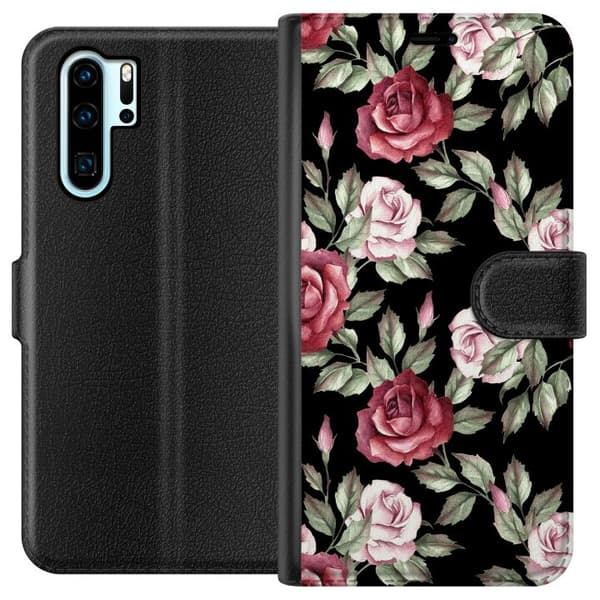 Kompatibel Tegnebogsetui til Huawei P30 Pro Blomster
