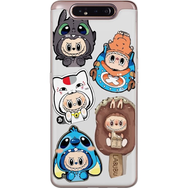 Samsung Galaxy A80 Gjennomsiktig deksel Labubu figure samling - Pop Mart Labubu The Monsters i fargerik design