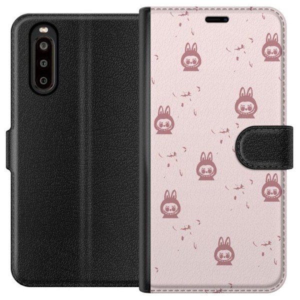Sony Xperia 10 II Lompakkokotelo Labubu Neon Pop - Neonvärinen pop art hirviö