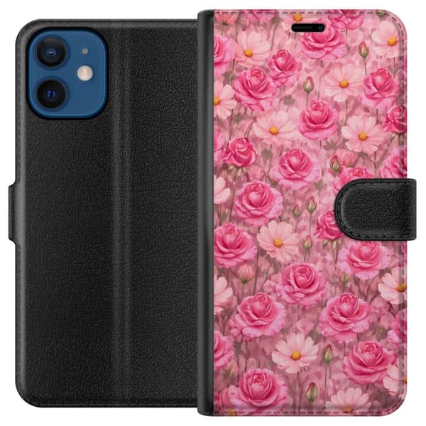 Kompatibelt Lommeboketui til Apple iPhone 12 Kronbladdrøm Pudderrosa