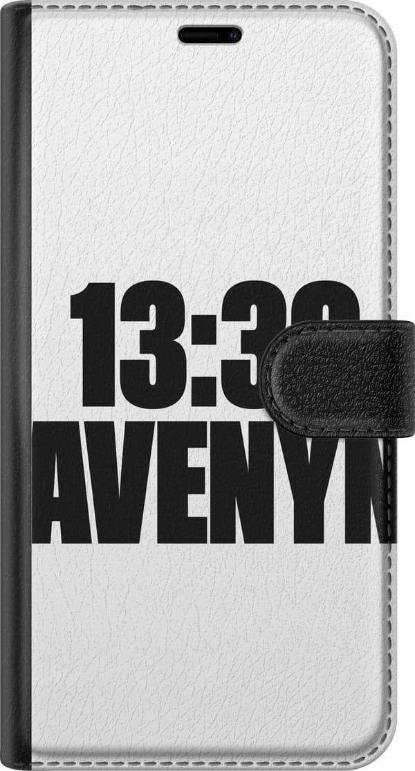 Kompatibel Tegnebogsetui til Apple iPhone 8 Plus 13:30 Avenyn hvid typografi på sort baggrund med grafisk tekstdesign sort