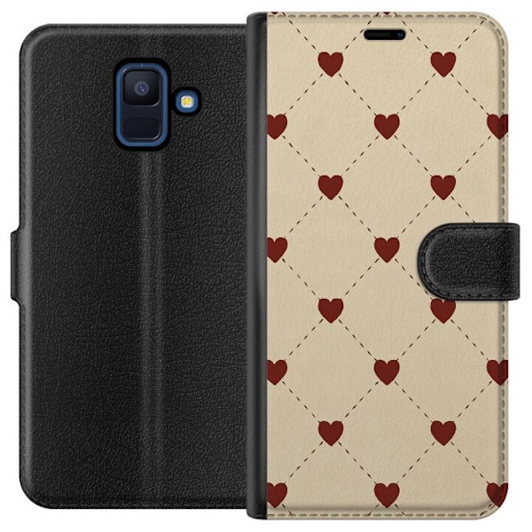 Samsung Galaxy A6 (2018) Plånboksfodral Heart Grid
