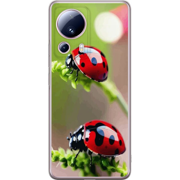 Xiaomi 13 Lite Läpinäkyvä kuori Leppäkerttu Hyönteinen Onni Symboli Luontoaihe Suosittu Graafinen Motiivi Koristelu Kesäkiertue