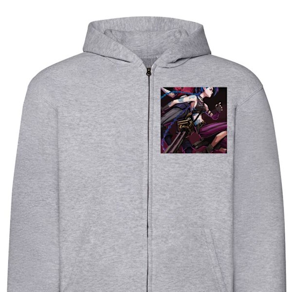 Zip-Hoodie | Hættetrøje med Lynlås til Voksne League of Leg grå M