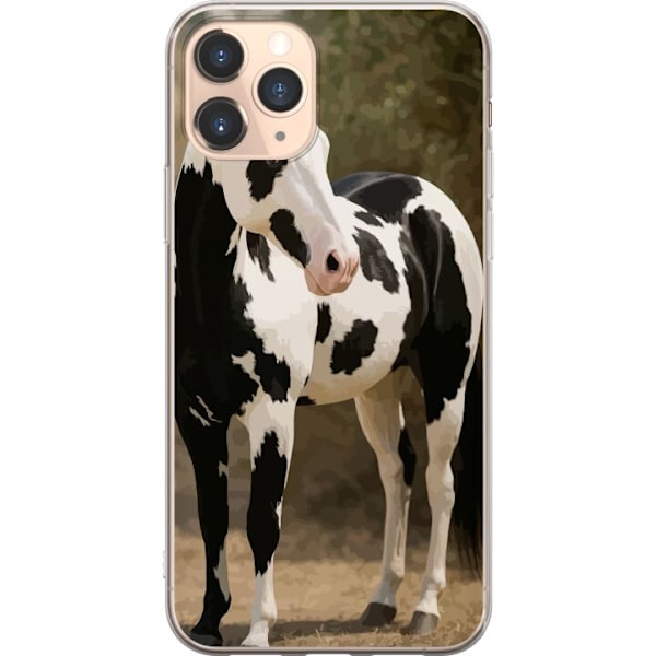 Apple iPhone 11 Pro Genomskinligt Skal Vacker Häst – elegant illustration av hästmotiv