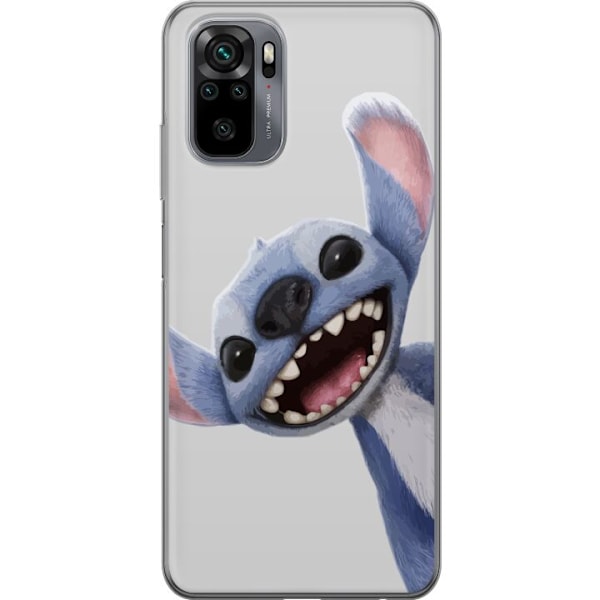 Xiaomi Redmi Note 10 Läpinäkyvä kuori Stitch liikkeessä - Kawaii-suunnittelu faneille ja lapsille