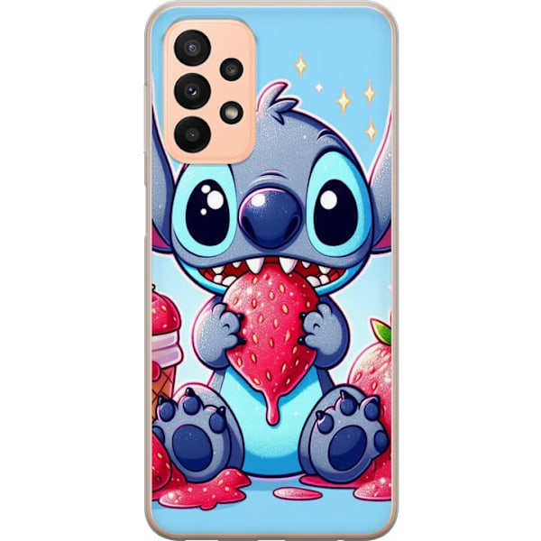 Samsung Galaxy A23 5G Genomskinligt Skal Strawberry Stitch