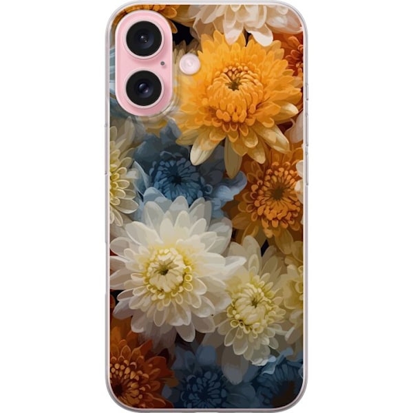 Apple iPhone 16 Gjennomsiktig deksel Blomster