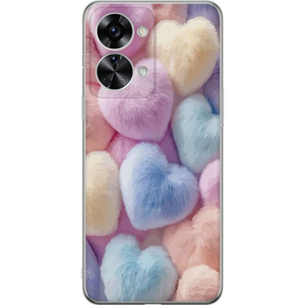 OnePlus Nord 2T Gennemsigtig cover Hjerter Kærlighed Grafisk Design Romantisk Motiv Populær Symbol Grafisk Mønster Dekoration