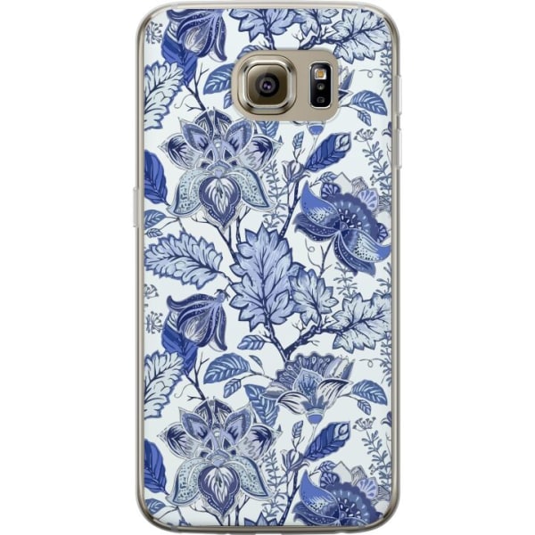 Samsung Galaxy S6 Läpinäkyvä kuori Kukat Sininen...