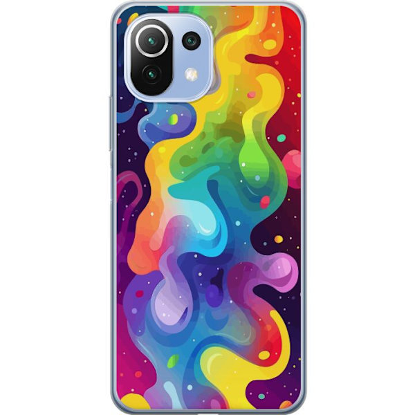 Xiaomi Mi 11 Lite Genomskinligt Skal Color Splash Abstrakt Konst Design Färgstarkt Mönster Modern Populär Väggkonst Grafiskt Trend