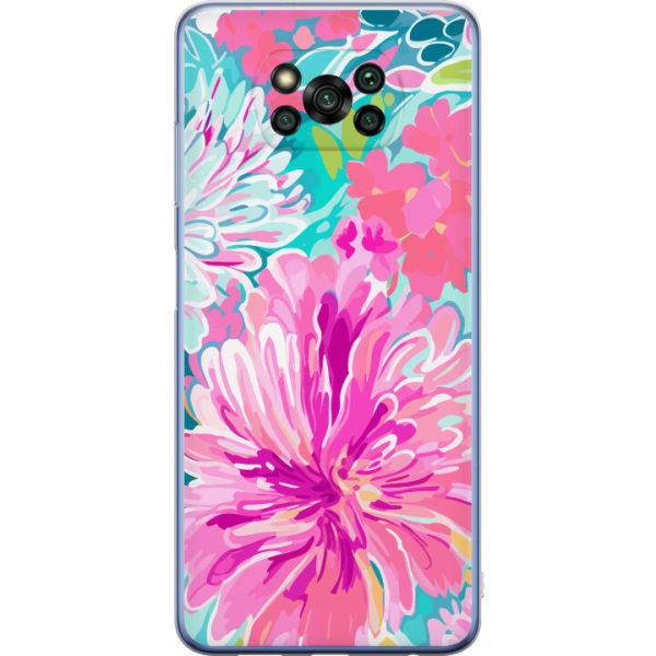 Xiaomi Poco X3 Pro Gennemsigtig cover Blomsterrebs