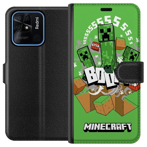 Xiaomi Redmi 10C Lommeboketui Minecraft Boom