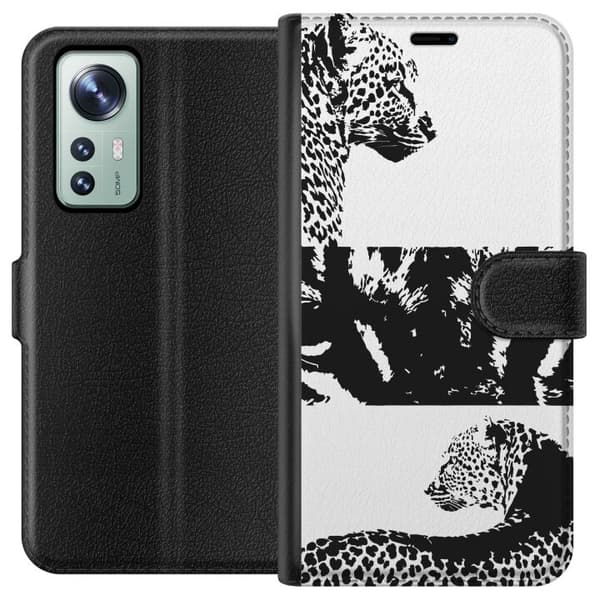 Yhteensopiva Lompakkokotelo Xiaomi 12 Leopard Faces