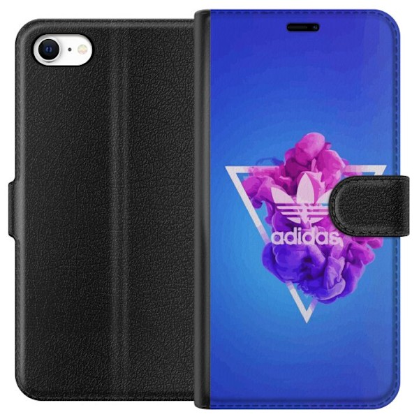 Apple iPhone 6s Tegnebogsetui Adidas-inspireret blåt design - sporty motiv med retrovibe i blå toner