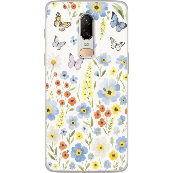 OnePlus 6 Genomskinligt Skal Sommarblommor
