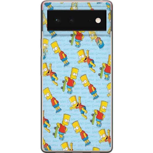 Kompatibelt Mobildeksel til Google Pixel 6 Mønster med gul tegnet skateboardfigur gul
