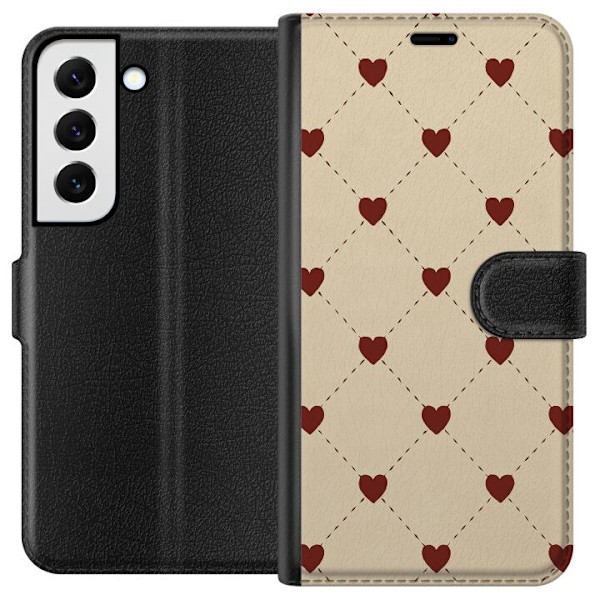 Samsung Galaxy S22+ 5G Plånboksfodral Heart Grid