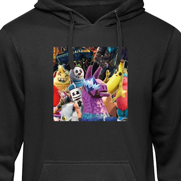 Barn-Hoodie | Mjuk Huvtröja för Barn Fortnite svart 9-11 År