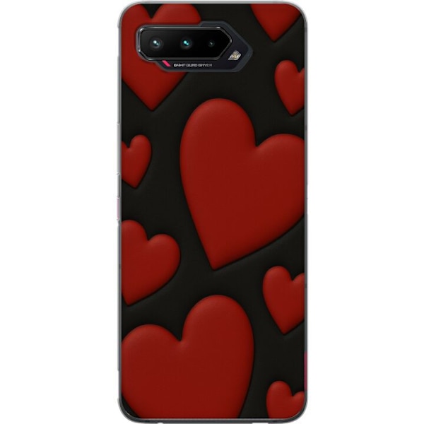 Asus ROG Phone 5 Läpinäkyvä kuori Punaiset Samettisydämet