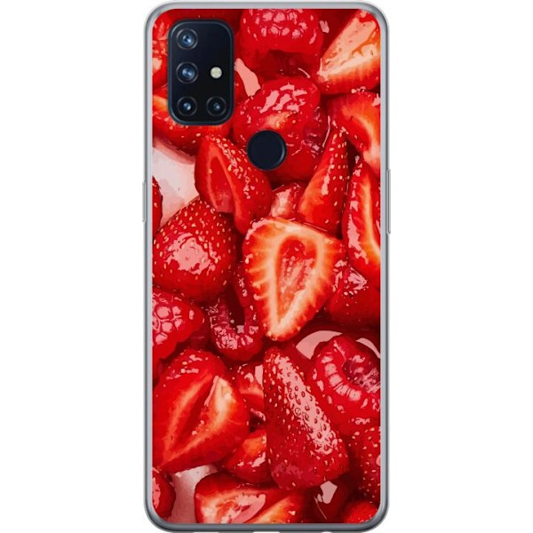 OnePlus Nord N10 5G Genomskinligt Skal Jordgubbsmönster – s