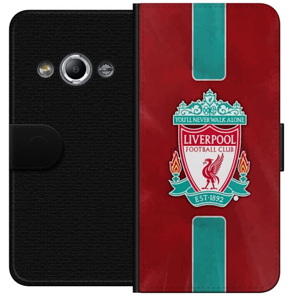 Samsung Galaxy Xcover 3 Tegnebogsetui Liverpool FC - Klassisk Fodboldstolthed i Rødt