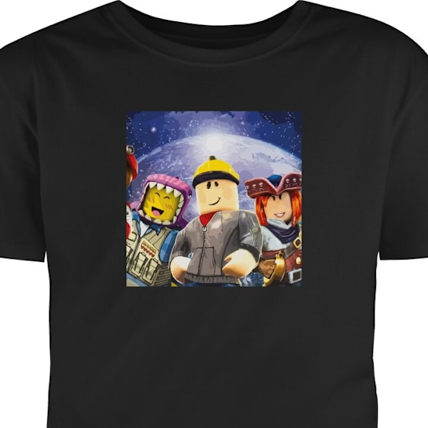 Børne T-shirt | Behagelig T-shirt til Børn Roblox sort 12-13 År