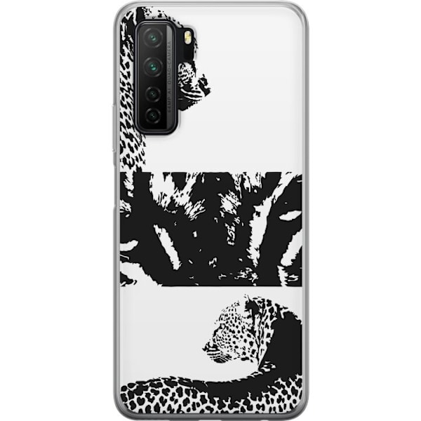 Huawei P40 lite 5G Läpinäkyvä kuori Leopard Faces