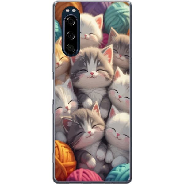 Kompatibelt Mobildeksel til Sony Xperia 5 Sovande kattungar beige