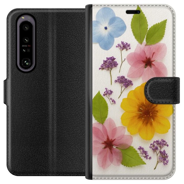 Sony Xperia 1 IV Tegnebogsetui Pressede blomster