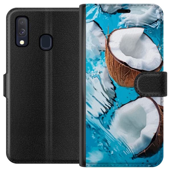 Kompatibel Tegnebogsetui til Samsung Galaxy A40 Kokosnødder Pool Sommer Hav Strand