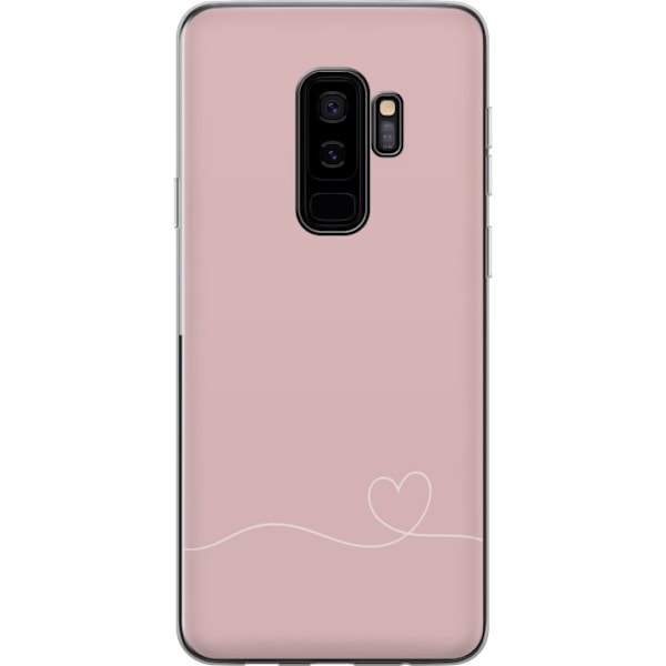 Samsung Galaxy S9+ Gennemsigtig cover Lyserød Hjerne Design