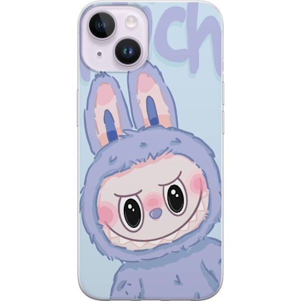 Apple iPhone 15 Plus Genomskinligt Skal Blue Bunny Labubu