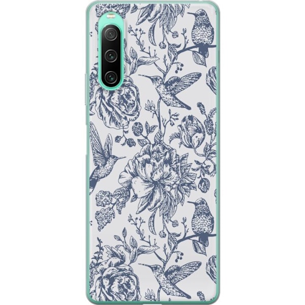 Sony Xperia 10 IV Läpinäkyvä kuori Kukat & Linnut - Romanttinen Vintage-tyylinen Kuviointi