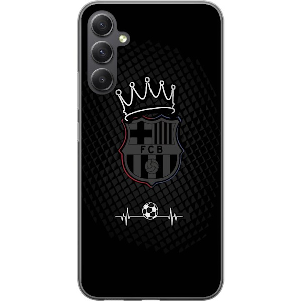Samsung Galaxy A05s Genomskinligt Skal FC Barcelona Emblem Fotboll Motiv Blå Röd Klubbmärke Katalonien La Liga Fans Populärt Ikoniskt