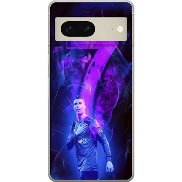 Google Pixel 7 Genomskinligt Skal Ronaldo 7 – Fotbollslegend i Action för Fans