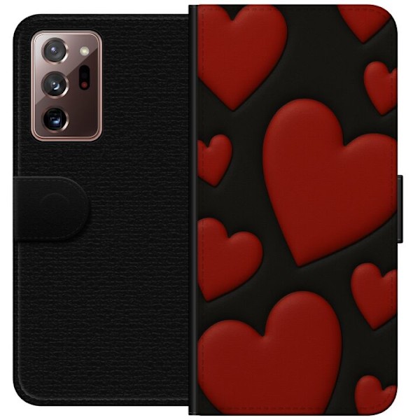 Samsung Galaxy Note20 Ultra Lompakkokotelo Punaiset Samettisydämet
