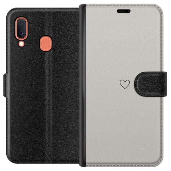 Kompatibelt Plånboksfodral till Samsung Galaxy A20e Hjärta