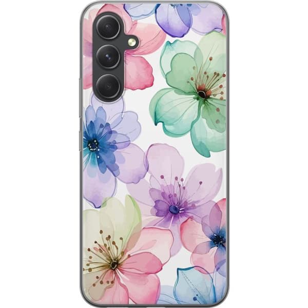 Kompatibel Mobilcover til Samsung Galaxy S24+ Akvarelblomster i bløde pastelfarver